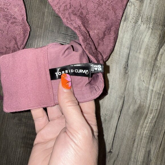 Torrid Curve Wire-free 360 Lace Purple Bra 42DD - Picture 4 of 4